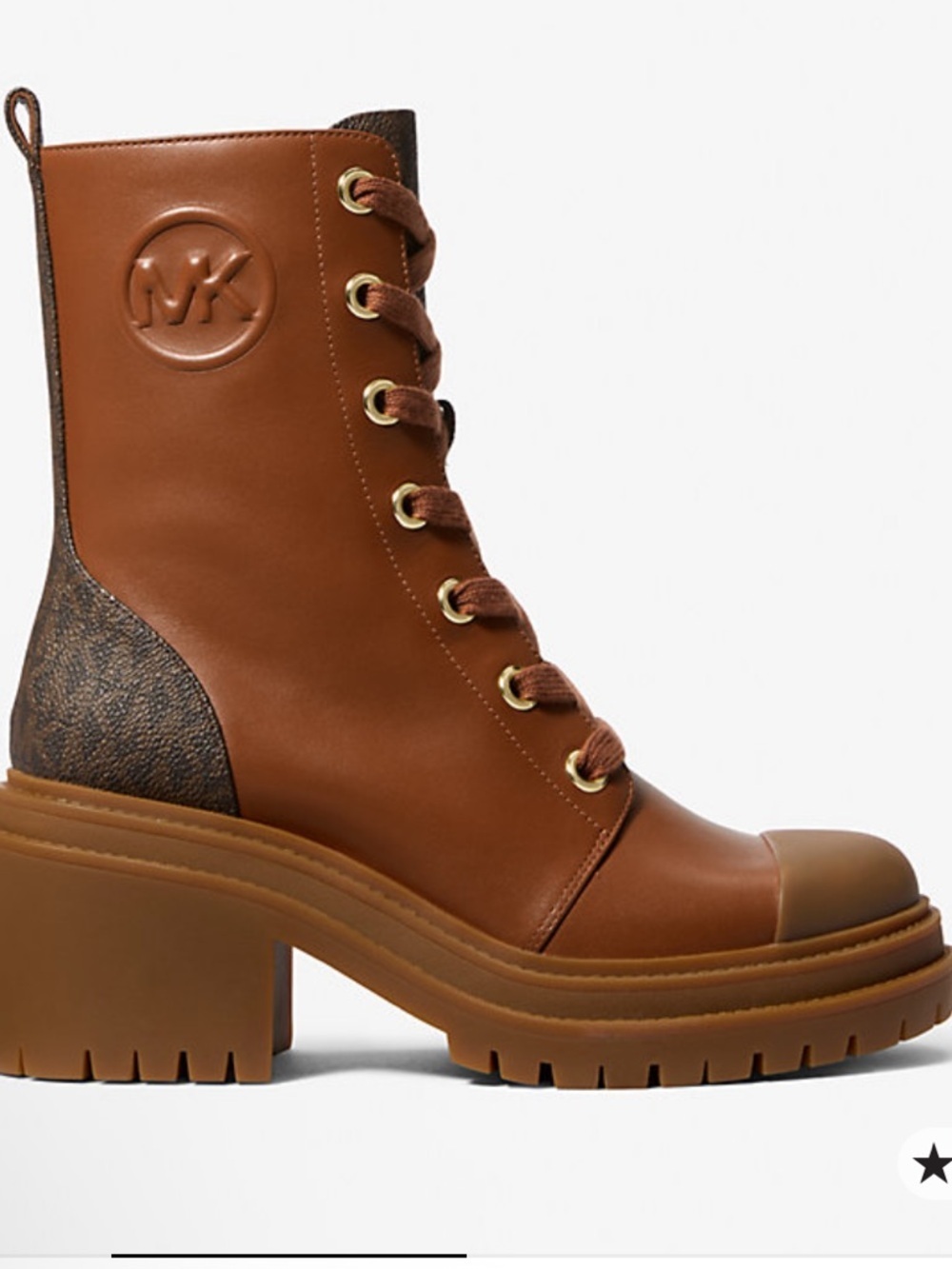 Michael Kors Hanley Leather and Signature Logo Trim Boot Size 7.5 NIB - Picture 2 of 5